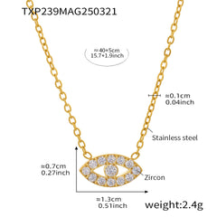 Eye-Motif Cubic Zirconia Necklace & Bracelet