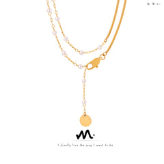 Gold-Tone Layered Pendant Y Necklace