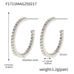 Cubic Zirconia Open Hoop Earrings