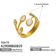 Cubic Zirconia Sculptural Open Rings