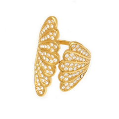 Cubic Zirconia Scallop Shell Open Ring