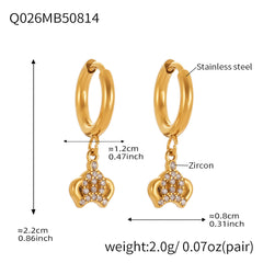 Crown Charm Hoop Earrings