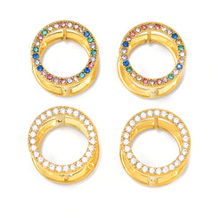 Clear or Multicolor Cubic Zirconia Circle Earrings