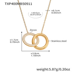18K Gold-Plated Interlocking Circle Jewelry
