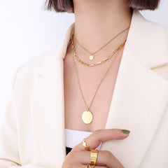 18K Gold-Plated & Silver-Tone Triple-Layer Necklace
