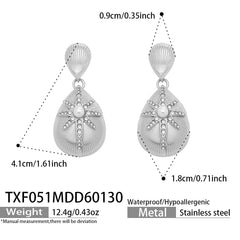 18K Gold-Plated Starburst Teardrop Shell Pearl Earrings