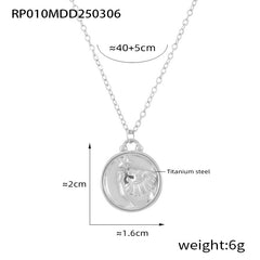 Zodiac Coin Pendant Necklace