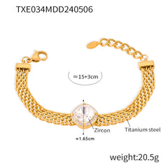 Stone-Accent Mesh Bracelet or Teardrop Lariat Necklace