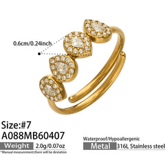 Colored Glass and Cubic Zirconia Ring Collection