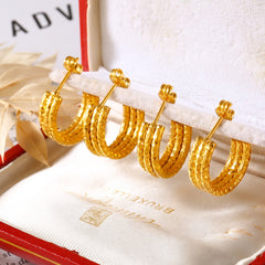 Layered Textured Mini Hoop Earrings