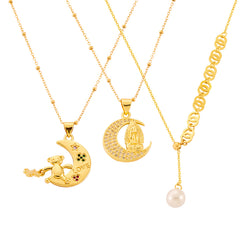 Celestial Cubic Zirconia Pendant Necklaces