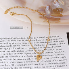 18K Gold-Plated Heart Stone-Accent Anklet