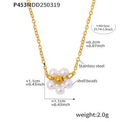 18K Gold-Plated Shell Pearl-Look Layered Necklace Designs