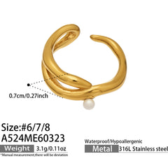 Sculptural Curved Stainless Steel Ring Designs