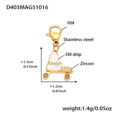 18K Gold-Plated Fruit and Travel Charm Jewelry