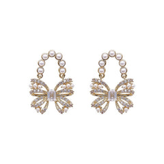 Marielle Vintage-Inspired Pearl Bow Stud Earrings
