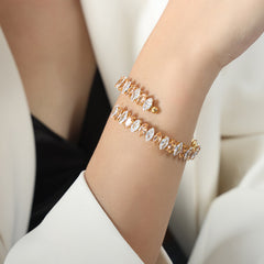 Color Cubic Zirconia Bangle Bracelet
