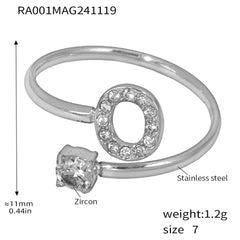 Silver-Tone Initial Necklace, Earrings, Bracelet & Ring