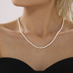 Shell Pearl-Look Geometric Pendant Necklace Designs