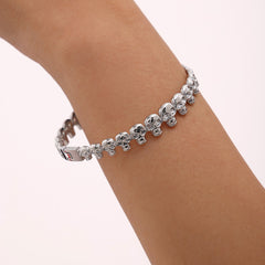18K Gold-Plated Skull Detail Bangle Bracelet