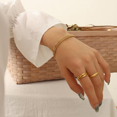 18K Gold-Plated Multi-Row Mesh Chain Bracelet