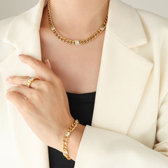 Cubic Zirconia Cuban Link Necklace or Bracelet
