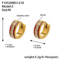 18K Gold-Plated Double-Row Cubic Zirconia Hoops