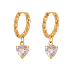 18K Gold-Plated Cubic Zirconia Charm Hoop Designs