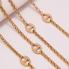 18K Gold-Plated Open Link Long Necklace