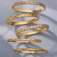 Cubic Zirconia Stainless Steel Bangle Bracelets