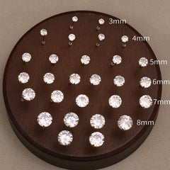 Round Cubic Zirconia Stud Earrings