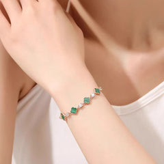 Marielle Vintage-Inspired Malachite Clover Bracelet