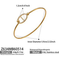 Cubic Zirconia Geometric Statement Bangles