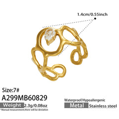 Cubic Zirconia Sculptural Open Rings