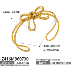Gold-Tone Sculptural Bow Open Cuff
