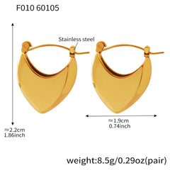 18K Gold-Plated Heart-Shaped Hoop Earrings