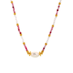 Natural Stone & Shell-Pearl Chain Necklaces
