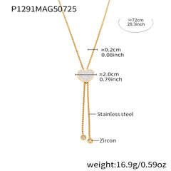Heart Cubic Zirconia Long Lariat Necklace