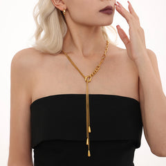 Adjustable Teardrop Lariat Necklace