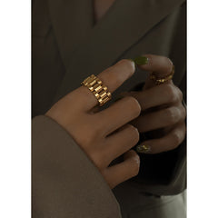 Gold-Tone & Silver-Tone Sculptural Link Ring