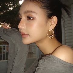Nadine Sculptural Pavé Geometric Stud Earrings