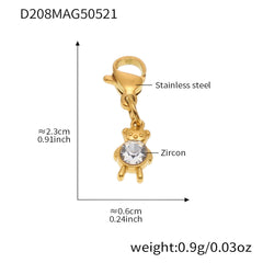 Gold-Tone Cubic Zirconia Charm Bracelet or Anklet