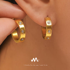 18K Gold-Plated Cubic Zirconia C-Hoop Earrings