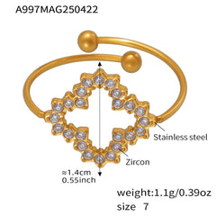 Cubic Zirconia Floral and Pearl-Look Ring Designs