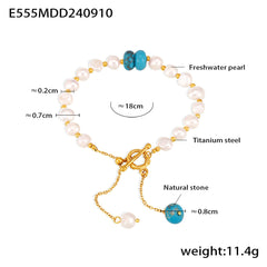 Freshwater Pearl Colored Bead Bracelet