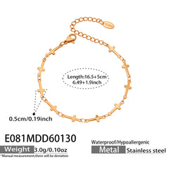 Cross Charm Stainless Steel Chain Bracelet