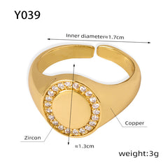 Gold-Tone Cubic Zirconia Accent Open Ring