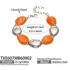 Oval Color Resin Necklace and Bracelet