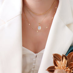 Geometric Shell & Acrylic Pendant Necklaces