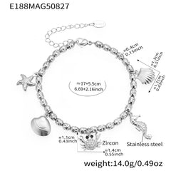 Ocean Charm Bead Bracelet